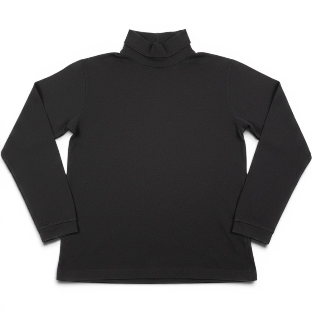 LL Bean Mens XXL Black Turtleneck Sweater 100% Cotton Made in USA Vintage 90s